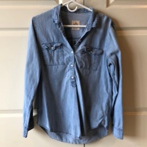 Jean material long sleeve top